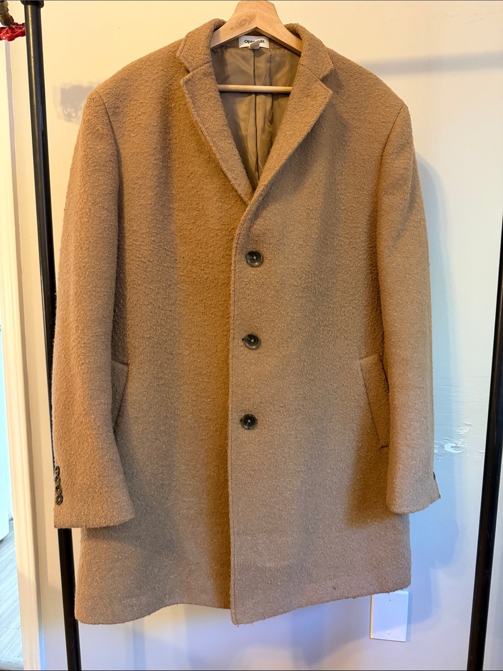 Open Edit Nordstrom Men's Camel Wool-Blend Overcoat